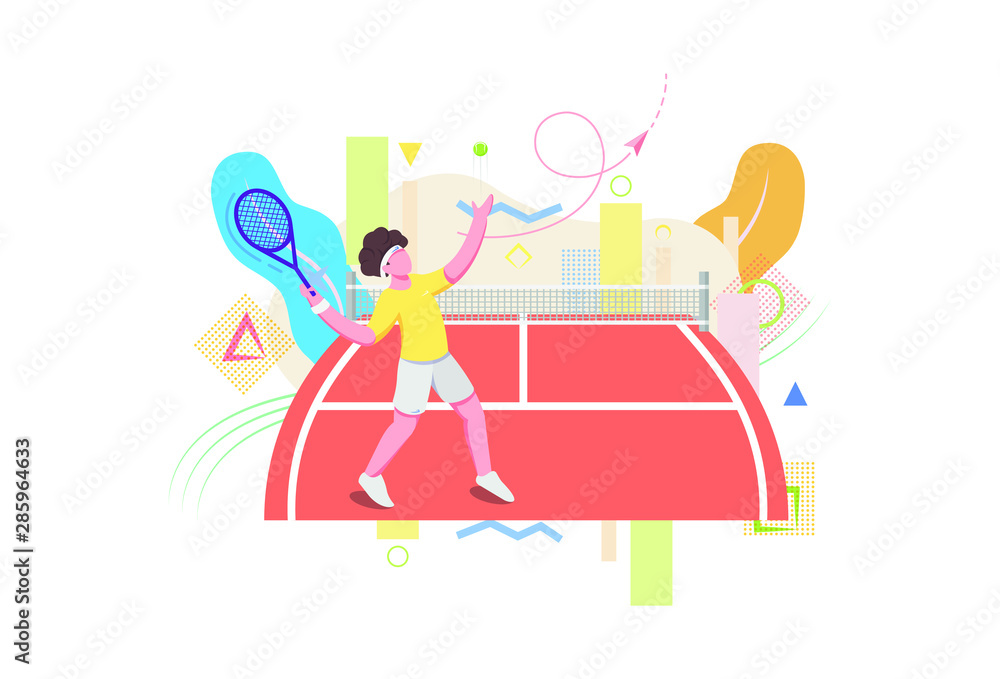 abstract tennis player vector illustration