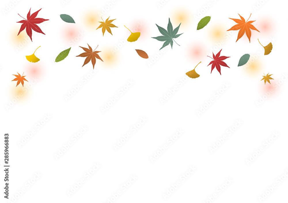 Autumn Leaves 落ち葉 紅葉 イチョウ イラスト コピースペース Stock Vector Adobe Stock