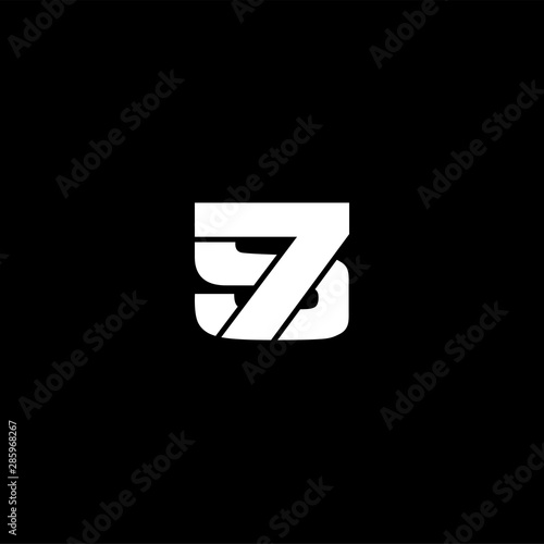 seven logo concept black and white