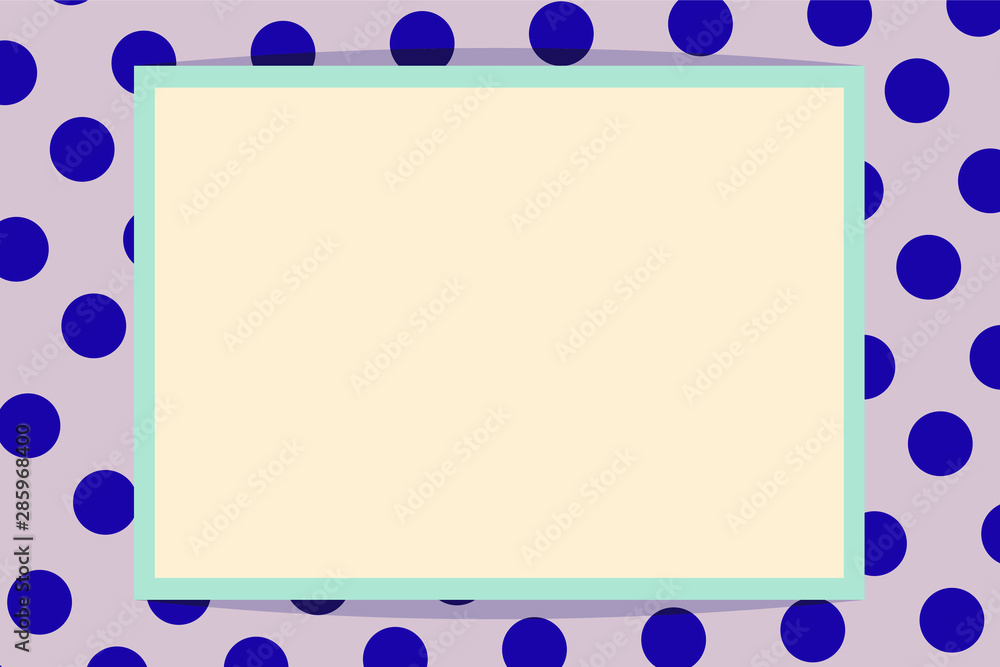 Bright curved vector frame for a photo or image in vintage style on a on a lilac background with purple polka dots. Nice and pretty. Suitable for children and adults. Bright curved vector frame for a photo or image in vintage style on a on a lilac background with purple polka dots. Nice and pretty. Suitable for children and adults.
