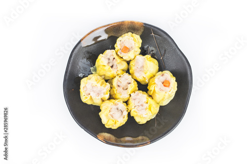 chinese steamed shrimp dimsum in White background