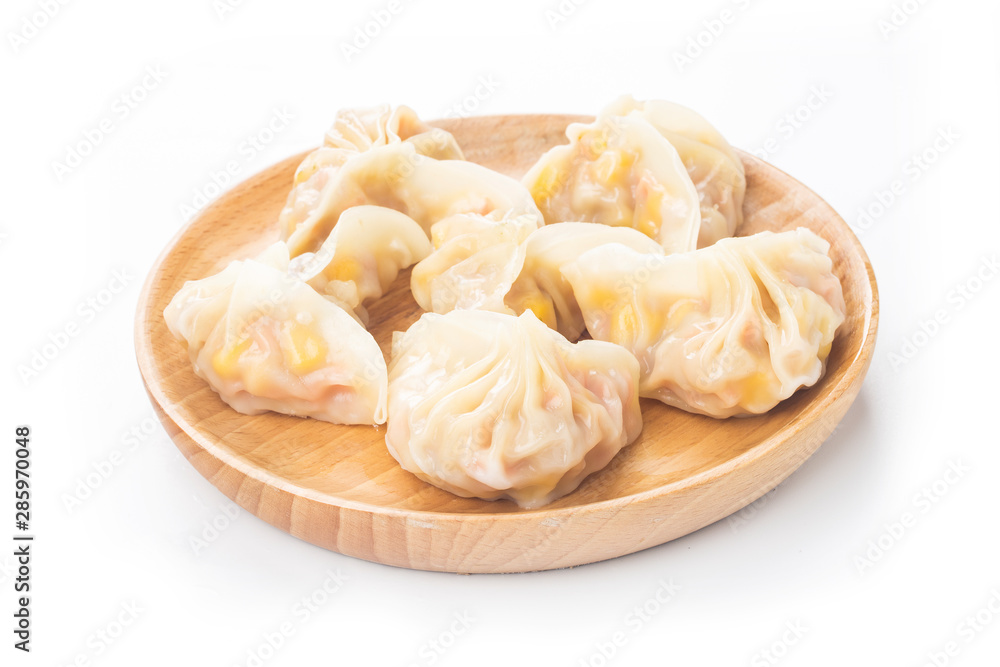Chinese corn dumplings on white background Chinese corn dumplings on white background