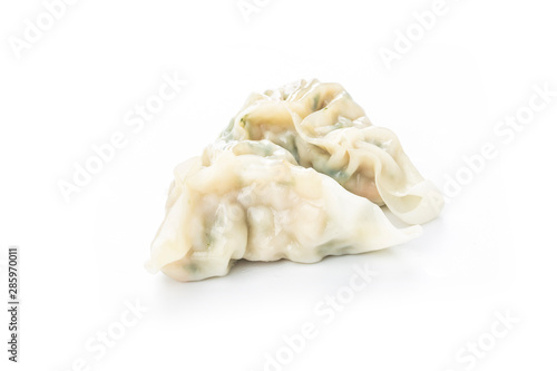 Chinese vegetables dumplings on white background