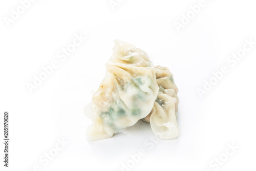 Chinese vegetables dumplings on white background