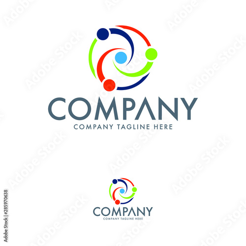 Abstract colorful logo design template. Human logo template