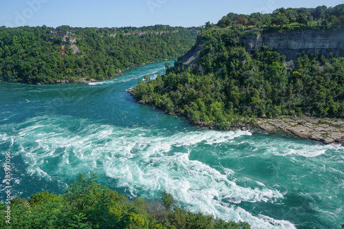 Niagara Falls, Ontario, Canada: The Whirlpool Rapids, at a bend of the Niagara River.