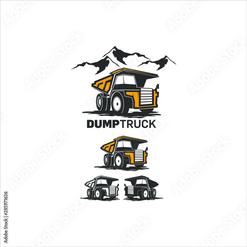 Dump truck logo industrial design element template