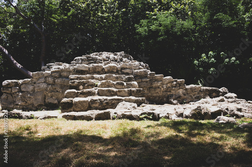 Historic ancient Mayan ruins in Mexico 