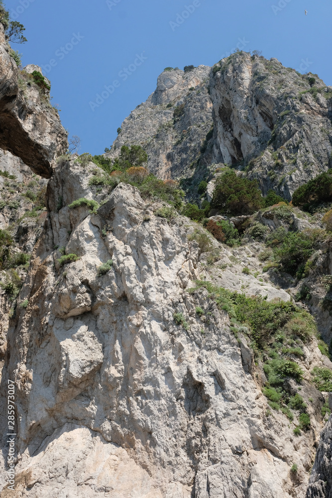 White stone cliffs of Capri Italy White stone cliffs of Capri Italy