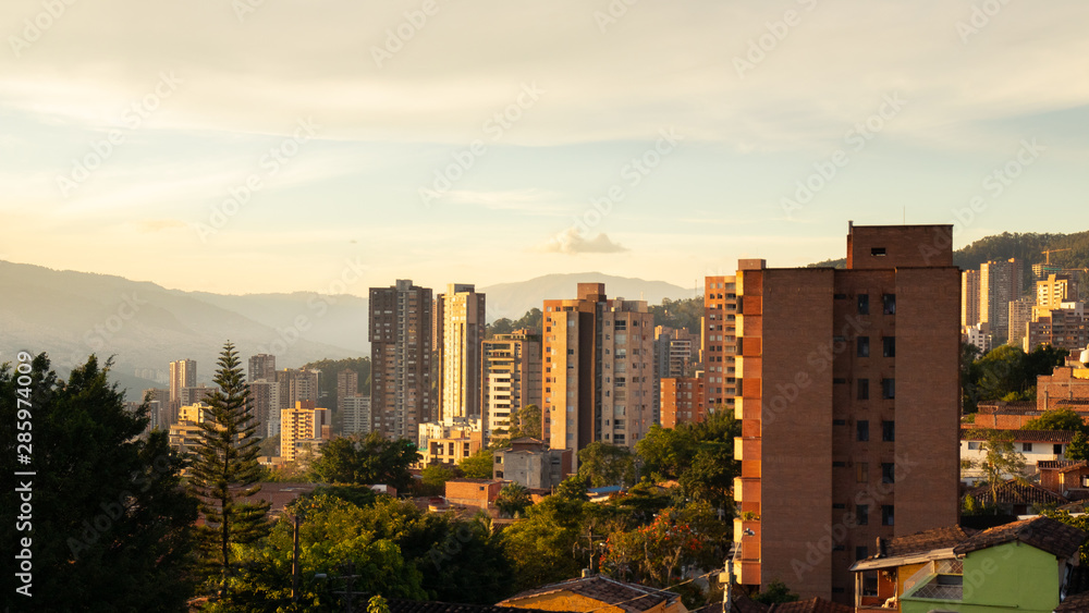 Obraz premium Vista urbana de la ciudad de Medellin
