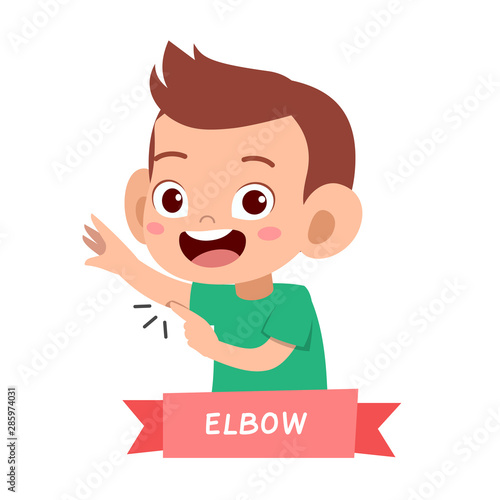 kid pointing body part vector