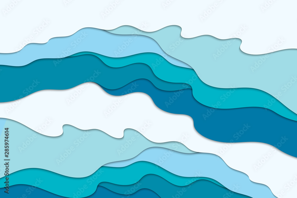 Background with white and blue waves. Abstract wavy paper background. Background with white and blue waves. Abstract wavy paper background.