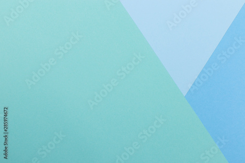 Paper blue  green  pastel empty background  geometrically located. Color blank for presentations  copy space.