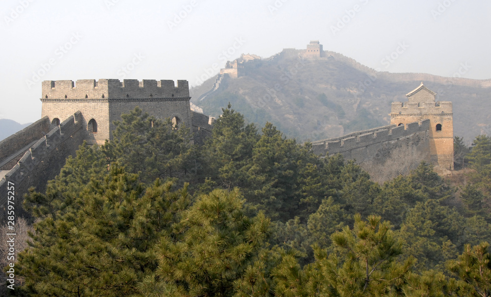 The Great Wall of China. This section of the Great Wall is Jinshanling, a wild part with scenic views. The Great Wall of China near Beijing. Wild Great Wall of China, Jinshanling, Beijing, UNESCO site The Great Wall of China. This section of the Great Wall is Jinshanling, a wild part with scenic views. The Great Wall of China near Beijing. Wild Great Wall of China, Jinshanling, Beijing, UNESCO site