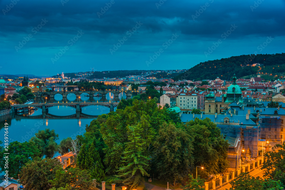 Bridges over the River Vltava in Prague, Czech Republic
