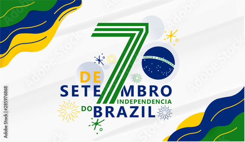 Anniversary Logo of the Federative Republic of Brazil Country, happy independence day Brazil, Viva Brazil