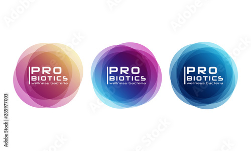 Probiotics bacteria logo. 