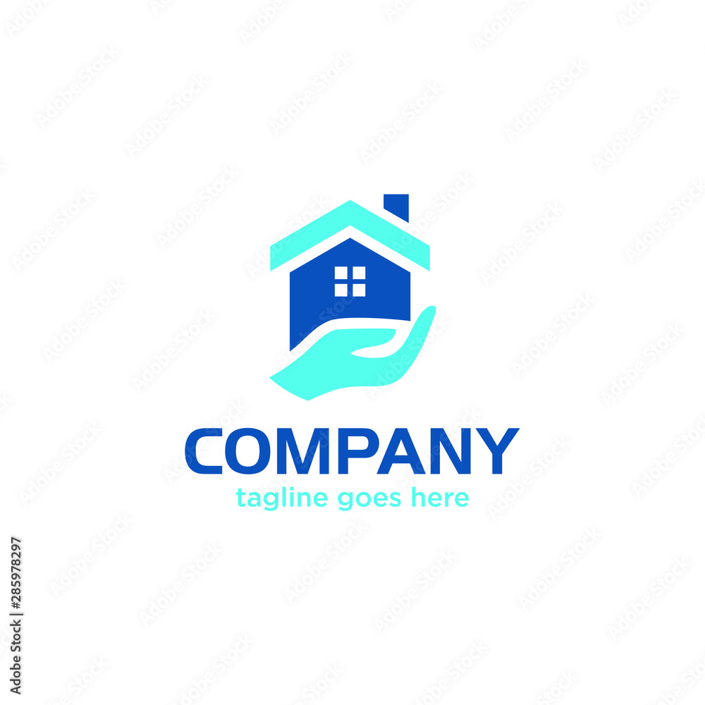 hand and home concept logo ready to use