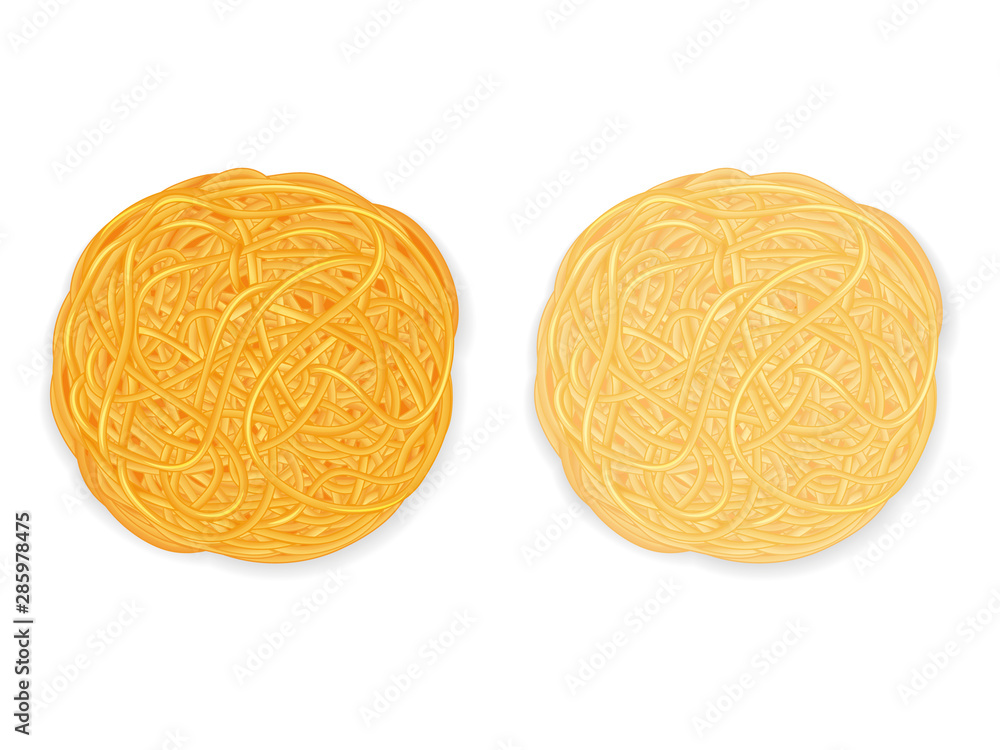set of spaghetti. Object for packaging, advertisements, menu. Isolated on white. Vector illustration. realistic. set of spaghetti. Object for packaging, advertisements, menu. Isolated on white. Vector illustration. realistic.