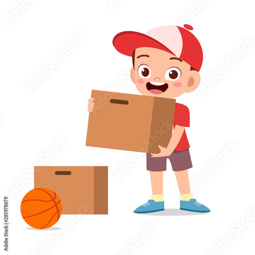 kid give donation vector illustration