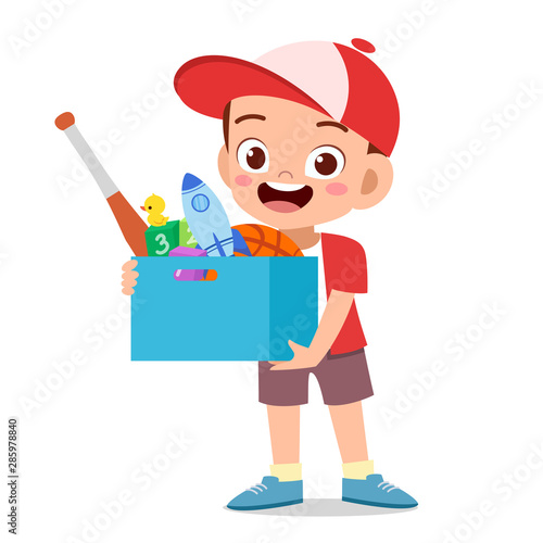 kid give donation vector illustration