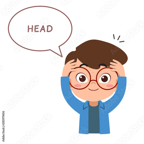 kid pointing body part vector