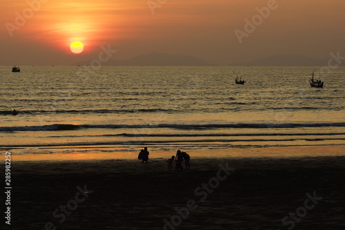 Sunset at Maungmagan Beach - Myanmar photo