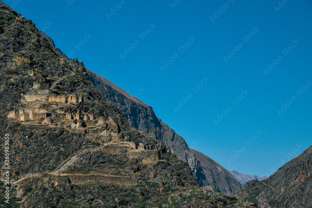 Ollantaytambo in the Sacred Valley in the Cusco region of Peru. 