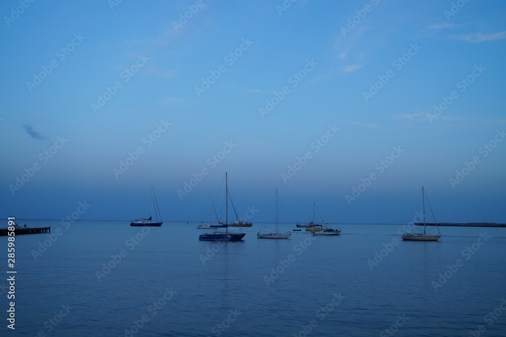 yachts in bay