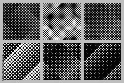 Geometrical seamless dot pattern background design collection - abstract vector illustrations from circles