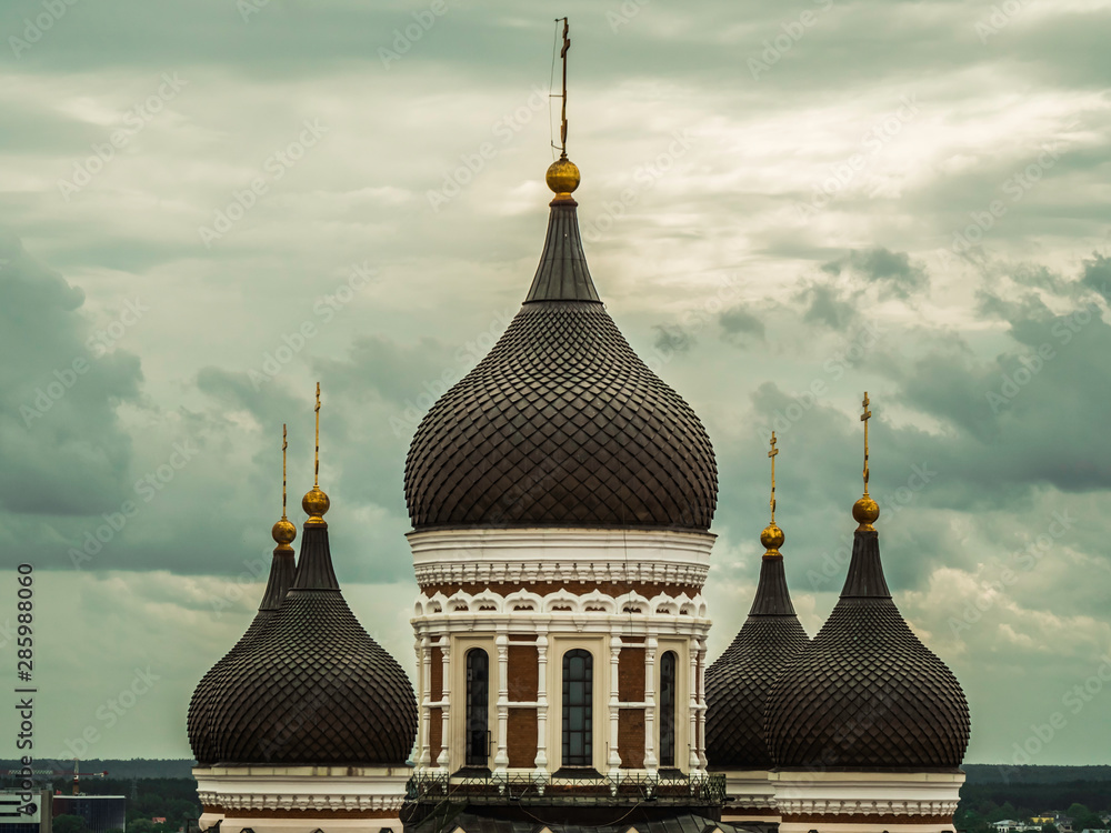 Beautiful architecture of Alexander Nevsky Cathedral in Tallinn old town
