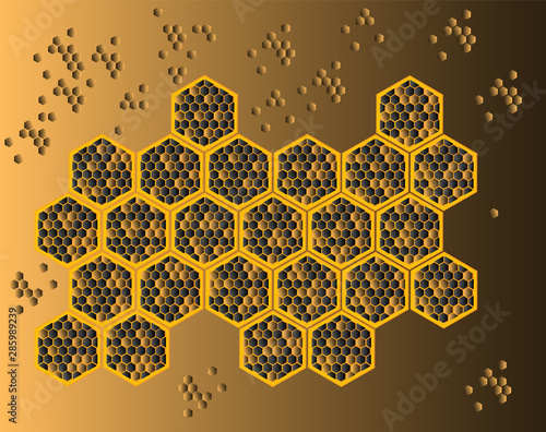 Vector background image in the form of structured hexagons. The texture is developed on the basis of honeycomb