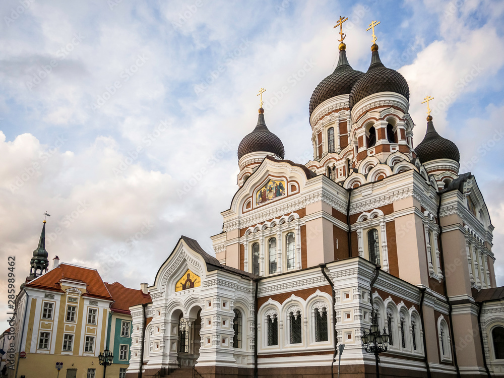 Beautiful architecture of Alexander Nevsky Cathedral in Tallinn old town