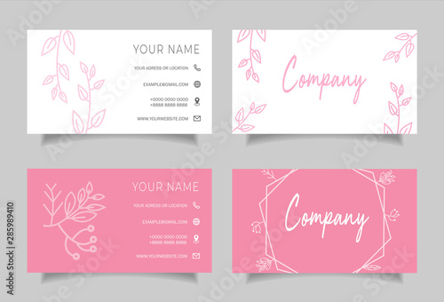 Feminine modern creative business card and name card,horizontal simple clean template - Vector