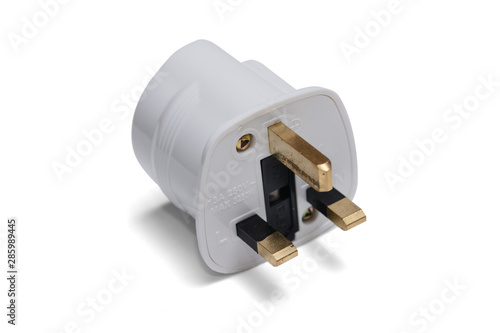 Adapter for English type G socket isolated on white background