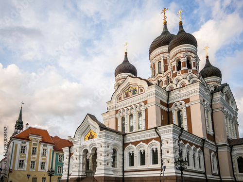 Obraz na płótnie Beautiful architecture of Alexander Nevsky Cathedral in Tallinn old town w salonie