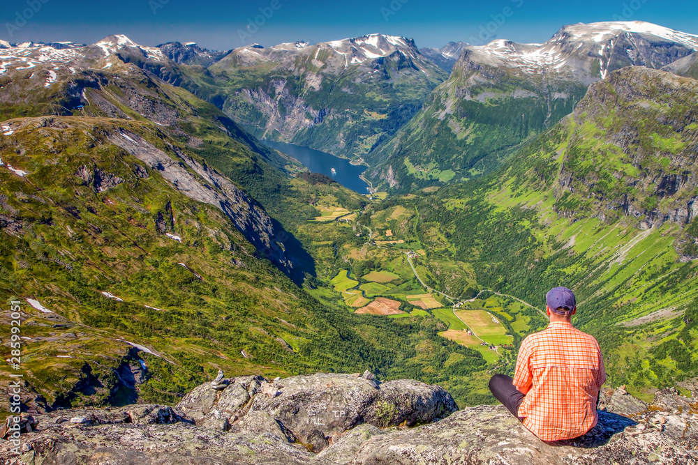 View of Geirangerfjord in Norway, Europe. View of Geirangerfjord in Norway, Europe.