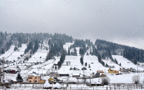 winter in a rural area from Bucovina