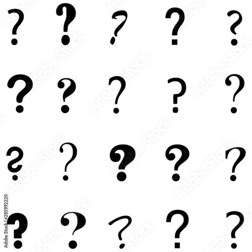 set of marks isolated on white background