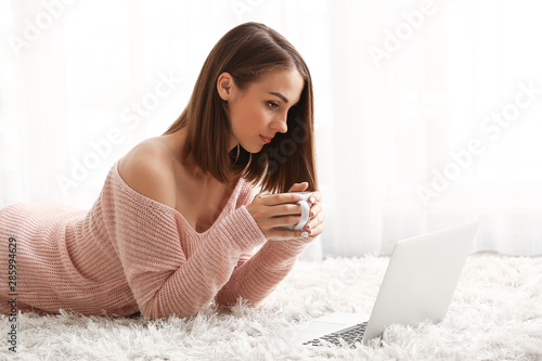 Beautiful young woman with ...