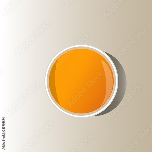 Orange juice on the table - top view