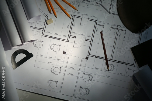Workplace of architect in e...