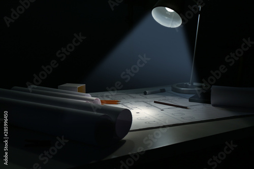 Workplace of architect in e...