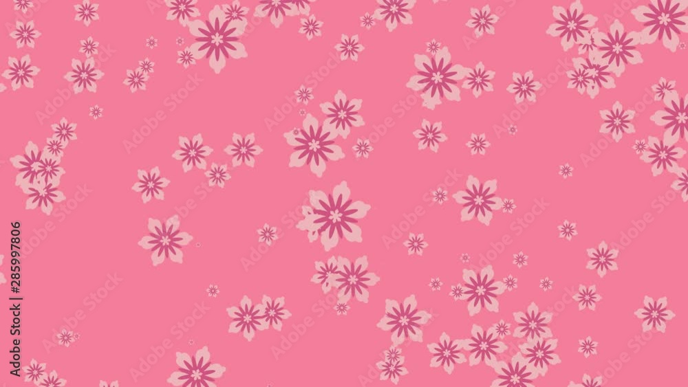 Animation of falling flowers of sakura waving on wind. Abstract pink floral background Animation of falling flowers of sakura waving on wind. Abstract pink floral background