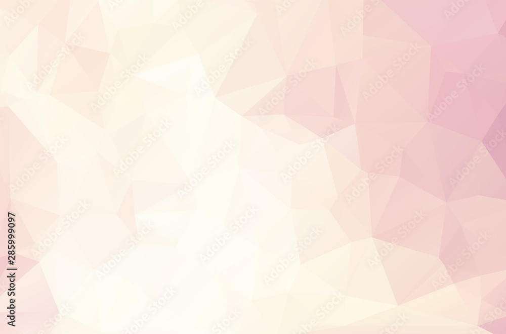 Soft pink Low poly crystal background. Polygon design pattern. Soft pink Low poly vector illustration, low polygon background.