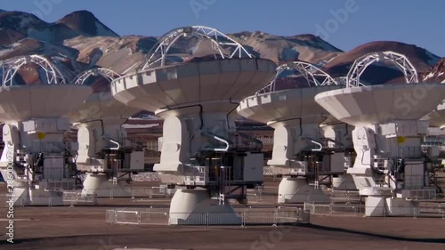 The ALMA array in the Atacama desert of Chile is the largest ground based telescope in the world. photo