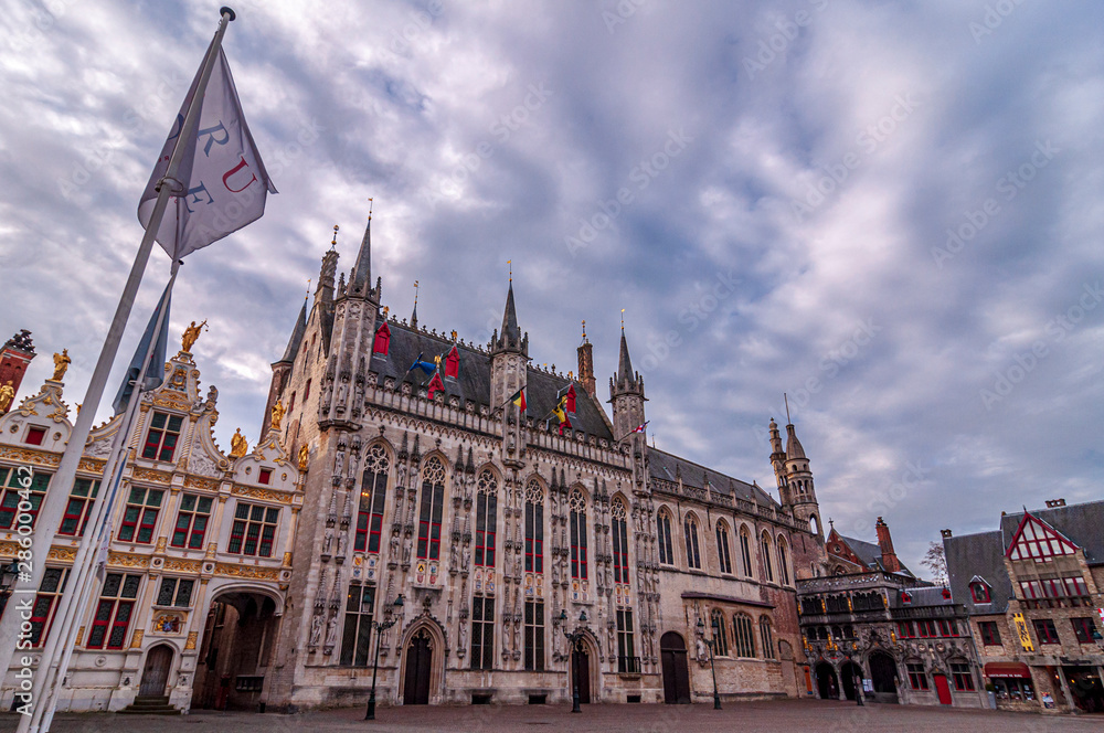 The Bruges City Hall on the Burg Square is one of the oldest city halls in the entire Belgium. Bruges, Belgium