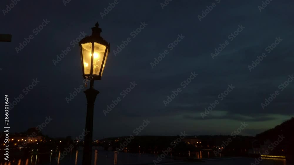 Ancient lantern shines in the night Ancient lantern shines in the night
