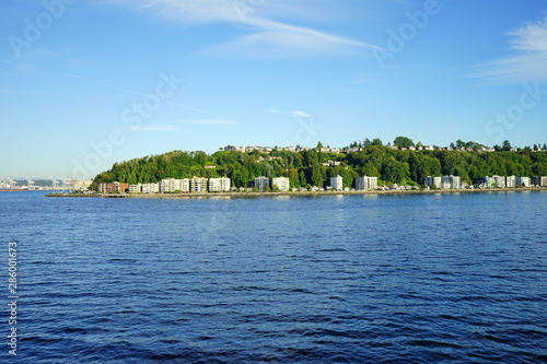 Beautiful waterfront downtown of Seattle  in Washington State 
