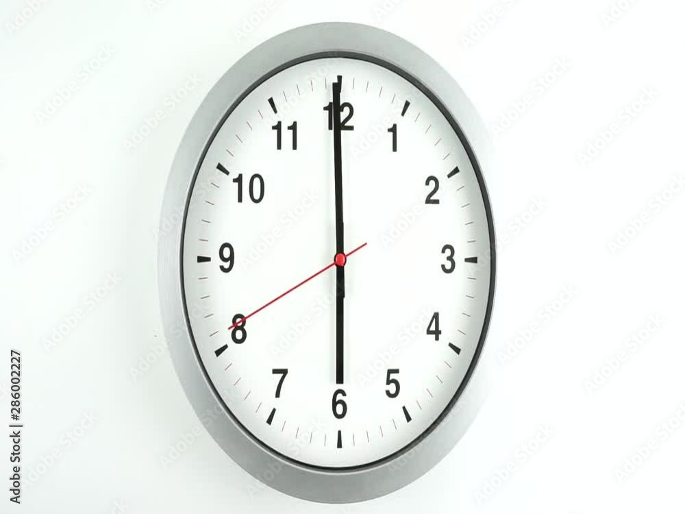 Clock White beginning of time 06.00 am or pm, on white background. Clock White beginning of time 06.00 am or pm, on white background.